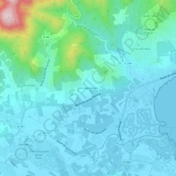 Les Cagnignons topographic map, elevation, terrain