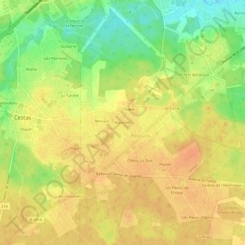 Moutines topographic map, elevation, terrain