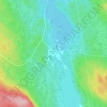 Fåssjödal topographic map, elevation, terrain