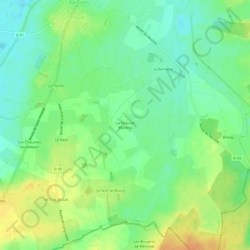 La Chaume Blanche topographic map, elevation, terrain