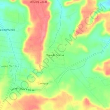 Beco da Raposa topographic map, elevation, terrain