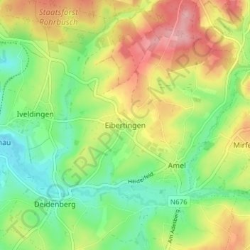 Eibertingen topographic map, elevation, terrain