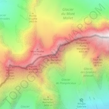 Dôme de Rochefort topographic map, elevation, terrain