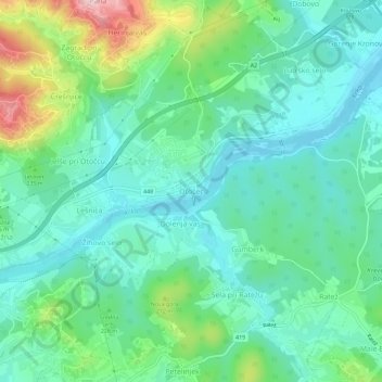 Otočec topographic map, elevation, terrain