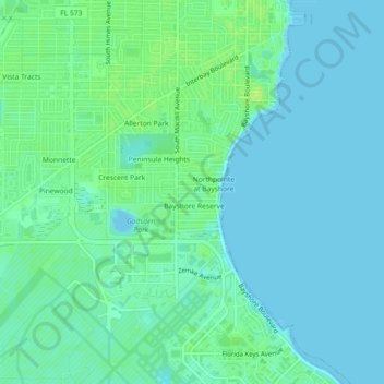 Meadowlawn topographic map, elevation, terrain