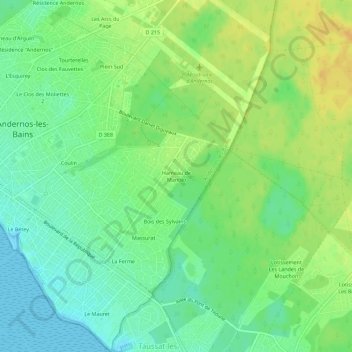 Hameau de Manolo topographic map, elevation, terrain