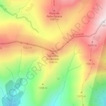 Canchillo Empinado topographic map, elevation, terrain