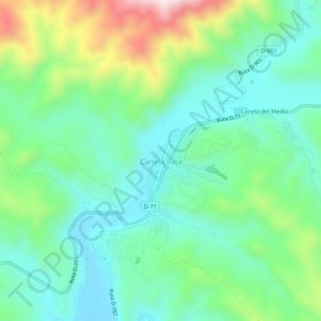 Canela Baja topographic map, elevation, terrain