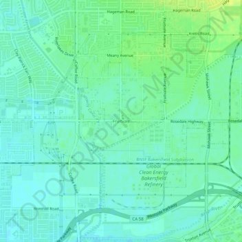 Fruitvale topographic map, elevation, terrain