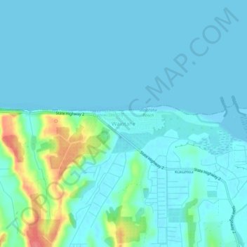 Waiotahe topographic map, elevation, terrain
