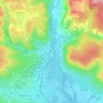 Zöbing topographic map, elevation, terrain