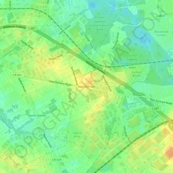 New Durham topographic map, elevation, terrain