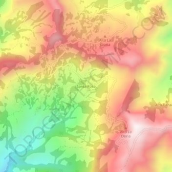 Santa Rosa topographic map, elevation, terrain