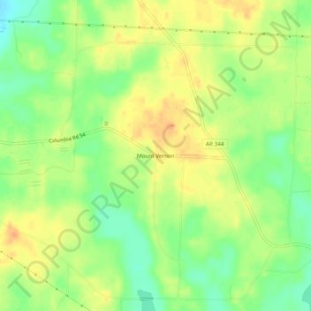 Mount Vernon topographic map, elevation, terrain
