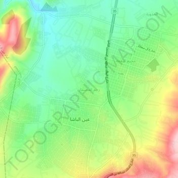 Rujm al Midhmar topographic map, elevation, terrain