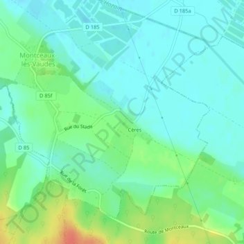 Ceres topographic map, elevation, terrain
