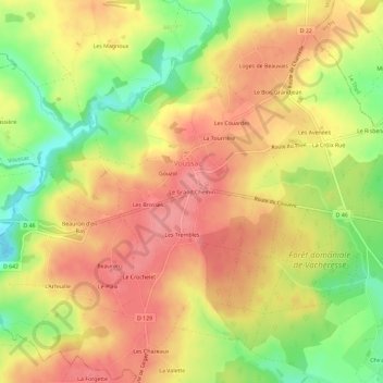 Le Grand Chemin topographic map, elevation, terrain