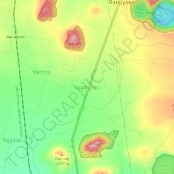 Tegalbangsri topographic map, elevation, terrain