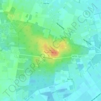 Herikerberg topographic map, elevation, terrain