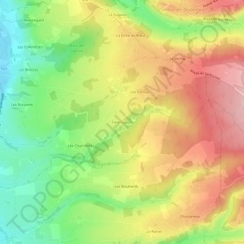 Font Figeon topographic map, elevation, terrain