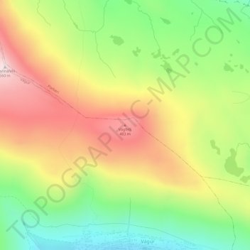 Vágfelli topographic map, elevation, terrain