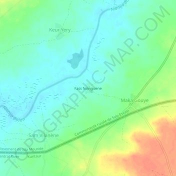 Fass Nianguene topographic map, elevation, terrain