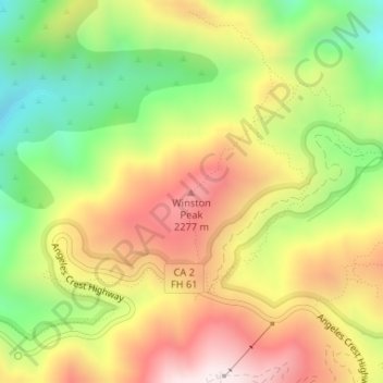 Winston Peak topographic map, elevation, terrain