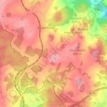 Kandelhof topographic map, elevation, terrain
