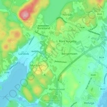 Prestdalen topographic map, elevation, terrain