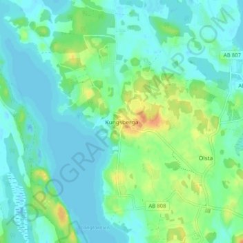 Kungsberga topographic map, elevation, terrain