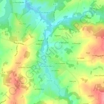 Le Bois du Breuil topographic map, elevation, terrain