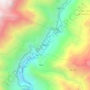 Autisha topographic map, elevation, terrain