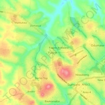 Fiapre topographic map, elevation, terrain