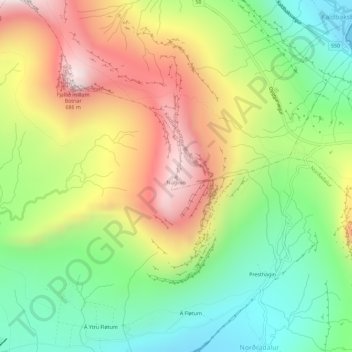 Núgvan topographic map, elevation, terrain