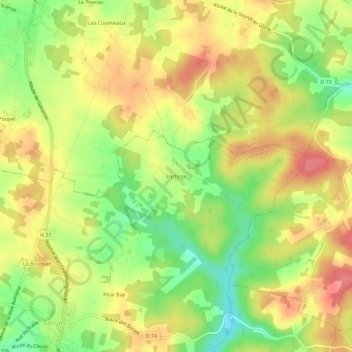 Enchose topographic map, elevation, terrain