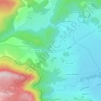 Vivanco topographic map, elevation, terrain