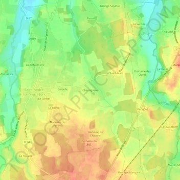 Chassignole topographic map, elevation, terrain