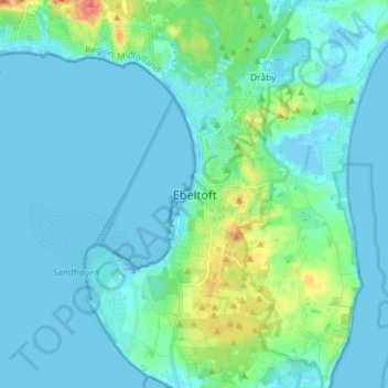 Ebeltoft topographic map, elevation, terrain