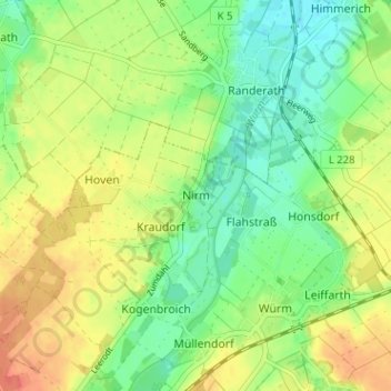 Nirm topographic map, elevation, terrain