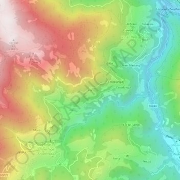 Plà topographic map, elevation, terrain