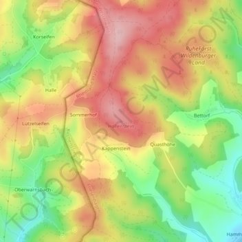 Hollenstein topographic map, elevation, terrain