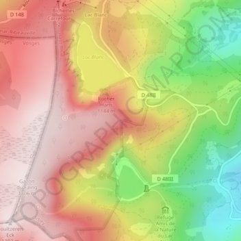 Observatoire Belmont topographic map, elevation, terrain