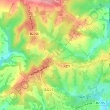 Great Beech topographic map, elevation, terrain