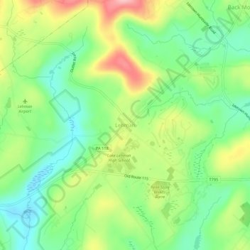 Lehman topographic map, elevation, terrain