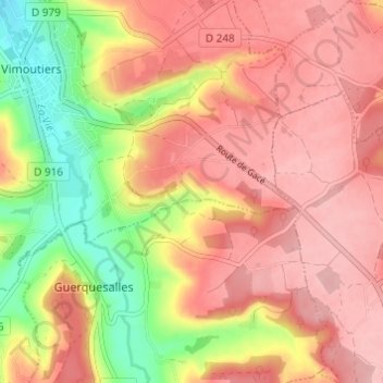 Malvoue topographic map, elevation, terrain