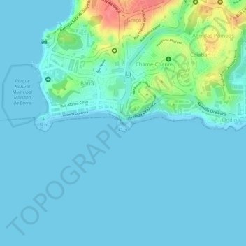 Morro do Cristo topographic map, elevation, terrain