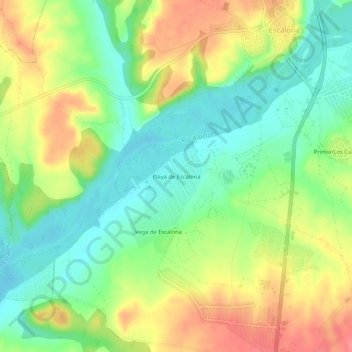 Playa de Escalona topographic map, elevation, terrain
