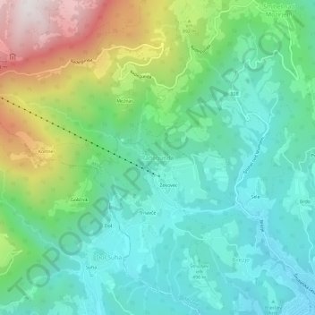 Radegunda topographic map, elevation, terrain