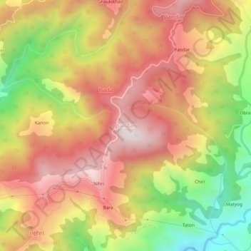pandar topographic map, elevation, terrain