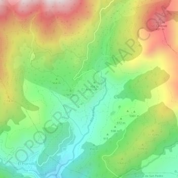 El Arenal topographic map, elevation, terrain